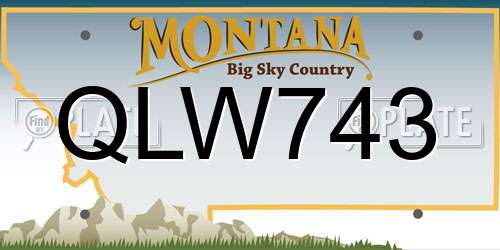 QLW743 Montana License Plate