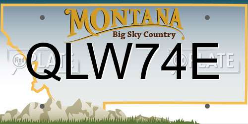 QLW74E Montana License Plate