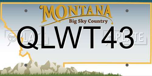 QLWT43 Montana License Plate