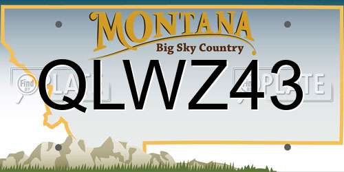 QLWZ43 Montana License Plate