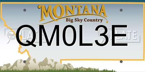 QM0L3E Montana License Plate