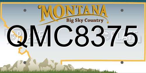 QMC8375 Montana License Plate