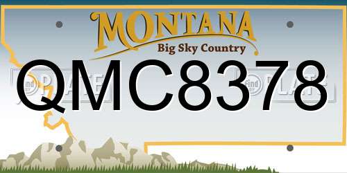 QMC8378 Montana License Plate