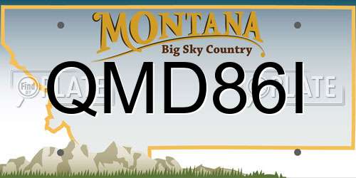QMD86I Montana License Plate