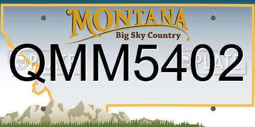 QMM5402 Montana License Plate