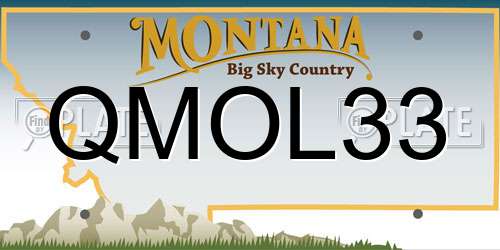 QMOL33 Montana License Plate
