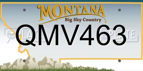 QMV463 Montana License Plate