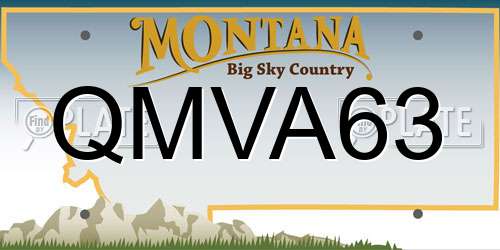 QMVA63 Montana License Plate