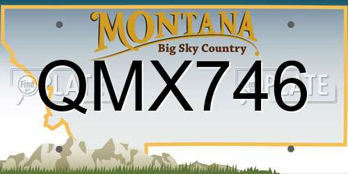 QMX746 Montana License Plate