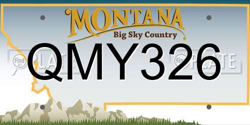 QMY326 Montana License Plate