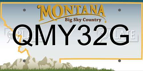 QMY32G Montana License Plate
