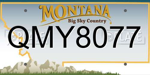 QMY8077 Montana License Plate