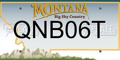 QNB06T Montana License Plate