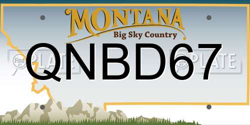 QNBD67 Montana License Plate