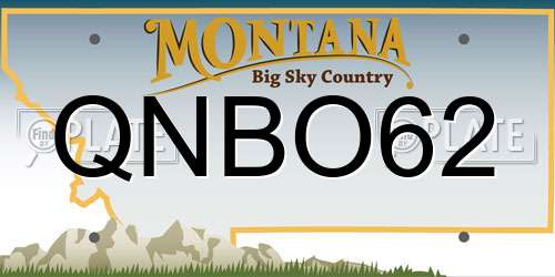 QNBO62 Montana License Plate