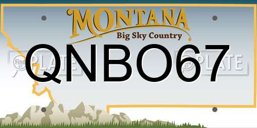 QNBO67 Montana License Plate