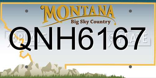 QNH6167 Montana License Plate