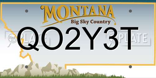 QO2Y3T Montana License Plate