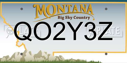 QO2Y3Z Montana License Plate