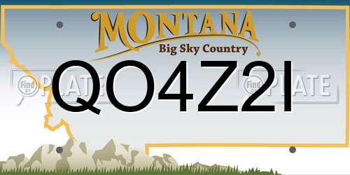 QO4Z2I Montana License Plate