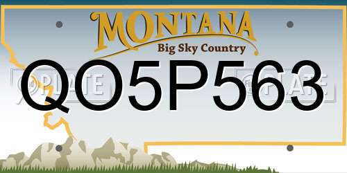 QO5P563 Montana License Plate