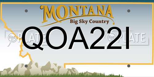 QOA22I Montana License Plate