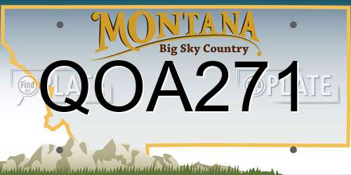 QOA271 Montana License Plate