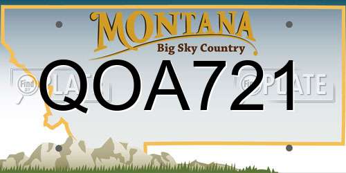 QOA721 Montana License Plate