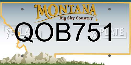 QOB751 Montana License Plate