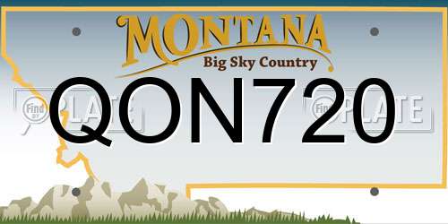 QON720 Montana License Plate