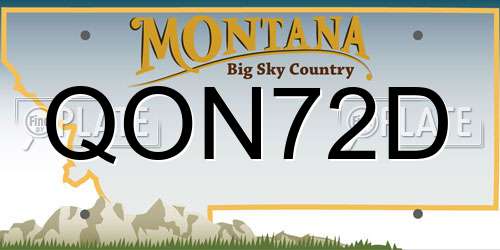QON72D Montana License Plate
