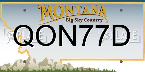 QON77D Montana License Plate