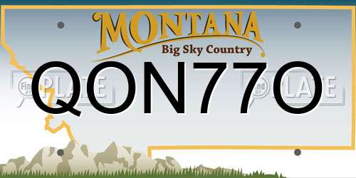 QON77O Montana License Plate