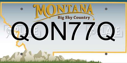 QON77Q Montana License Plate