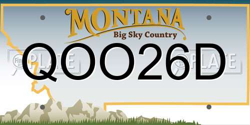QOO26D Montana License Plate