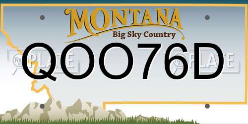 QOO76D Montana License Plate