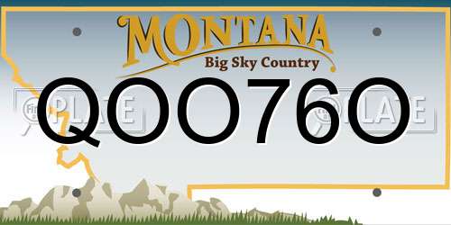 QOO76O Montana License Plate