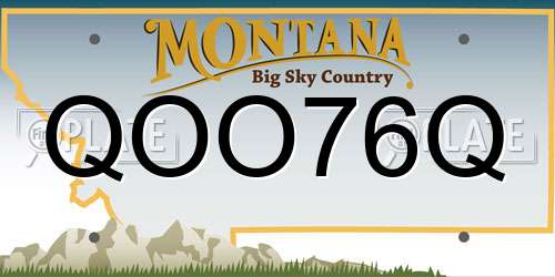 QOO76Q Montana License Plate