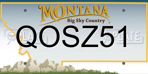 QOSZ51 Montana License Plate