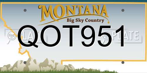 QOT951 Montana License Plate
