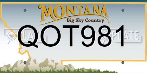 QOT981 Montana License Plate