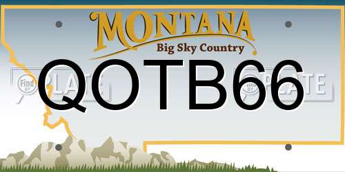 QOTB66 Montana License Plate