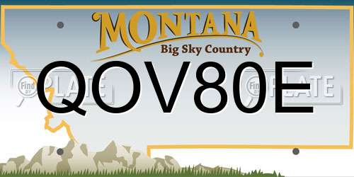 QOV80E Montana License Plate