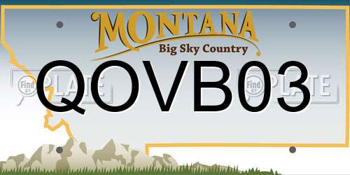 QOVB03 Montana License Plate