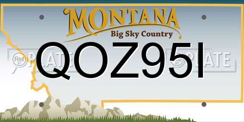 QOZ95I Montana License Plate
