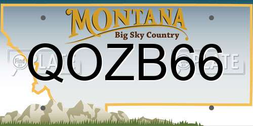 QOZB66 Montana License Plate