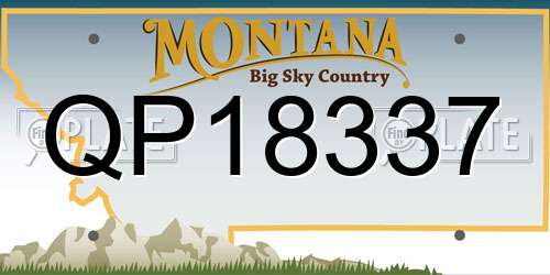 QP18337 Montana License Plate