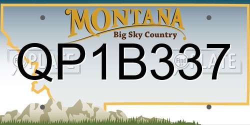 QP1B337 Montana License Plate