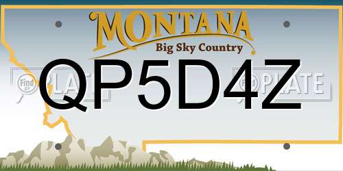 QP5D4Z Montana License Plate