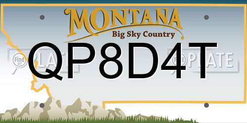 QP8D4T Montana License Plate